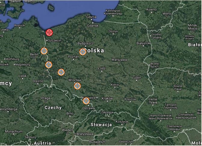 Mapa słowiańskich rondeli polskich, za uprzejmością SuperPortalu Słowiańskiego praslowianie.pl